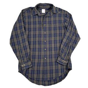 Brooks Brothers the Original Polo Shirt Mens Small Brooks Flannel Grey & Blue